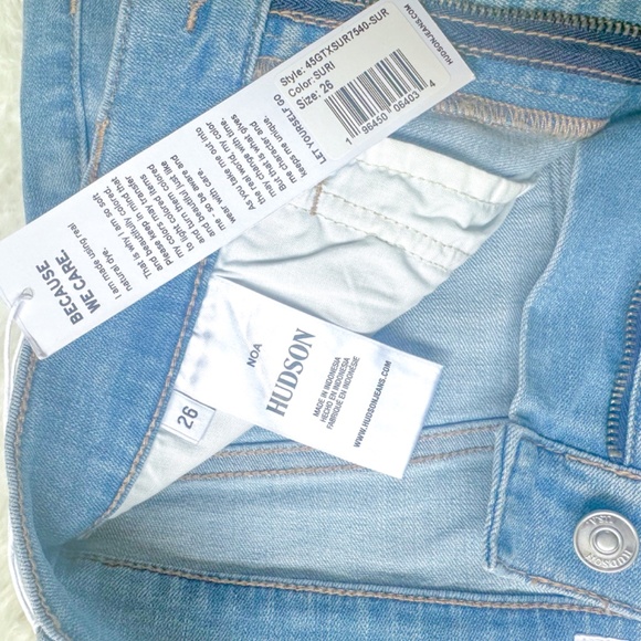 HUDSON Noa Midrise Straight Leg Crop Suri Light Wash Rayon Stretch Jeans - Picture 10 of 11